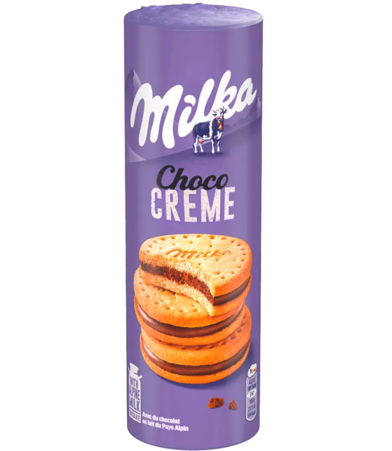 Biscoito Recheado Milka Choco Creme 260g - Biscoito Amanteigado com Chocolate dos Alpes