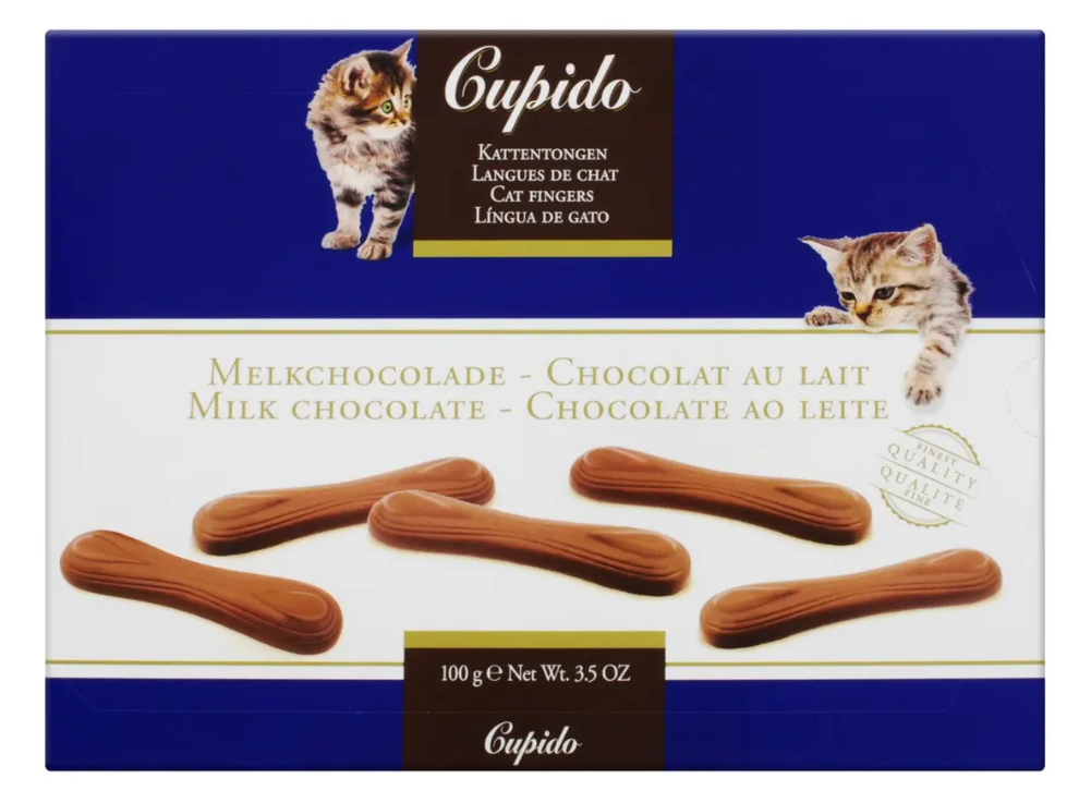 Chocolate Belga Língua de Gato ao Leite Cupido 100g - Importado da Bélgica
