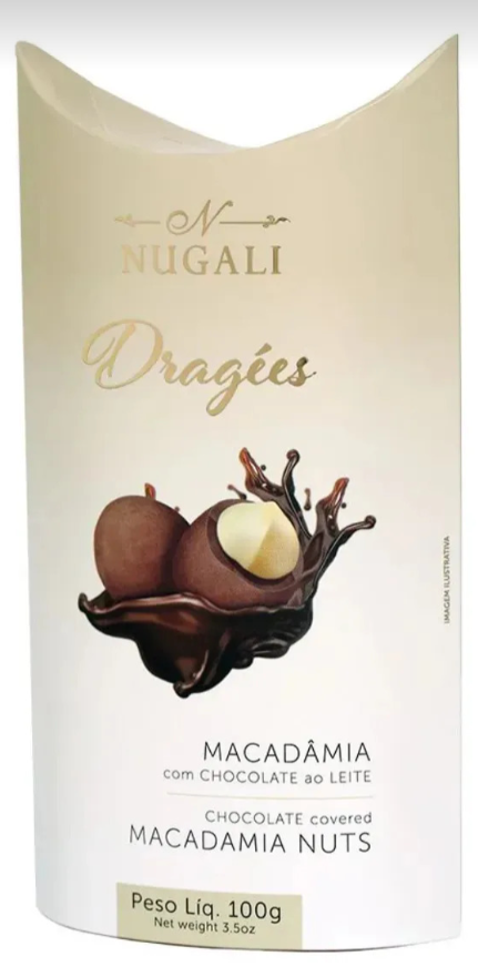 Dragées de Macadâmia com Chocolate ao Leite Nugali 100g - Chocolate Artesanal Premiado