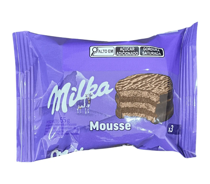 Alfajor Argentino Milka Mousse 55g - Cobertura de Chocolate ao Leite dos Alpes