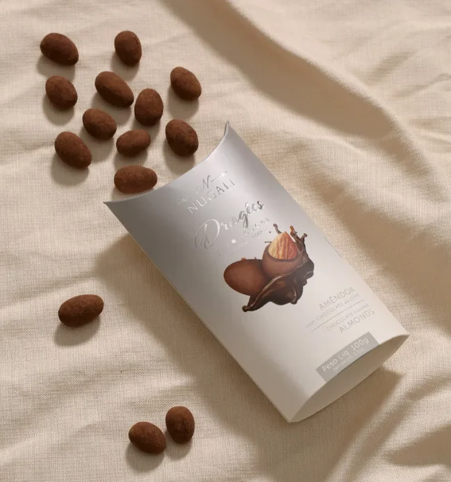 Dragées de Amêndoa com Chocolate ao Leite Zero Açúcar Nugali 100g - Sem Glúten