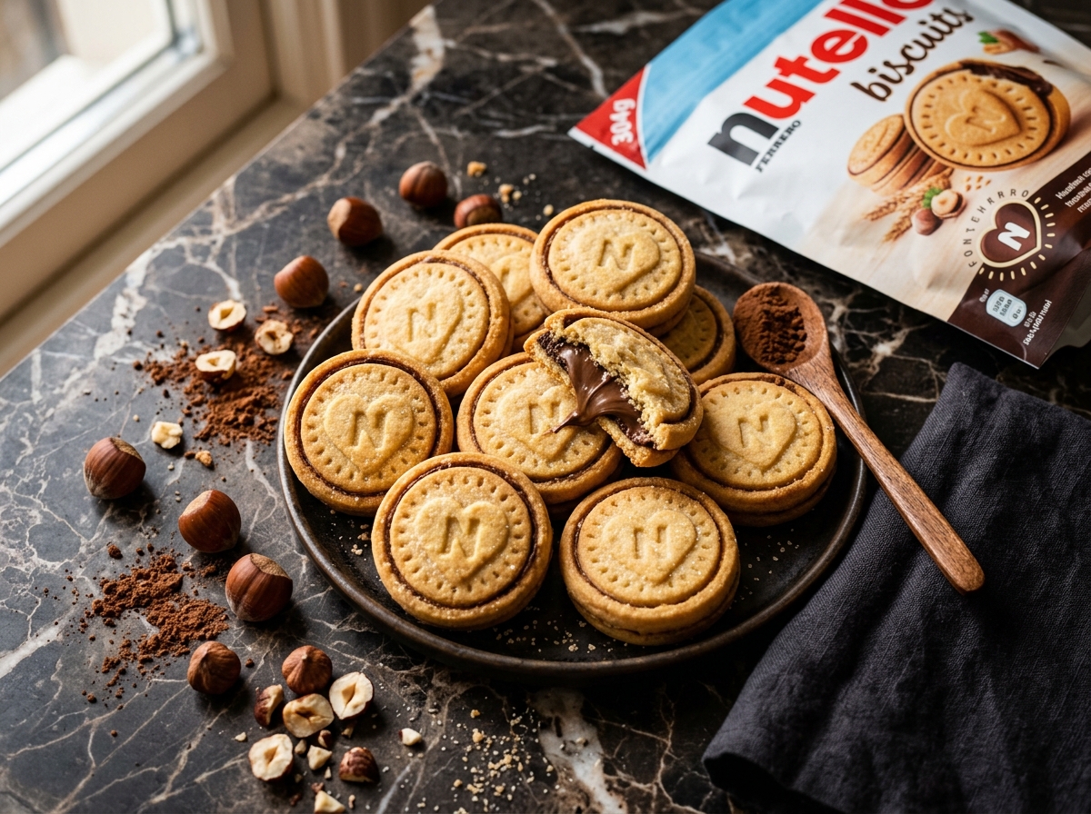 Biscoitos Nutella Biscuits Ferrero 304g - Recheio Cremoso de Avelã Importado Itália